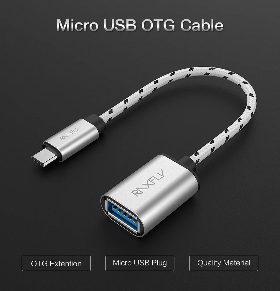 RAXFLY OTG Micro USB кабель адаптер для Xiaomi Redmi Note 5 Micro USB к USB 2,0 разъем Синхронизации Данных USB OTG адаптер зарядное устройство