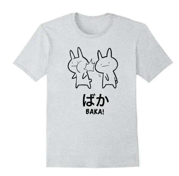 Забавная аниме Baka Rabbit Slap Baka японская мода Harajuku Kawaii хлопковая Футболка tumblr Графические футболки женская футболка летний топ
