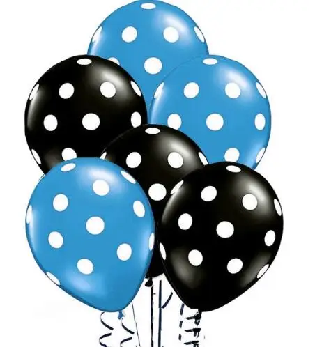 black light blue 24 шт. 12 дюймов красные и черные латексные воздушные шары в горошек для детского дня рождения, свадьбы, декоративные принадлежности, Детские вечерние надувные воздушные шары - Цвет: black light blue