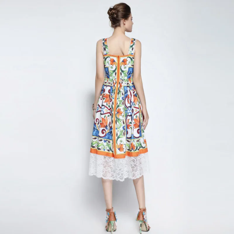 Высокое качество 2019 женские Модные платье новые удивительные капок печатных