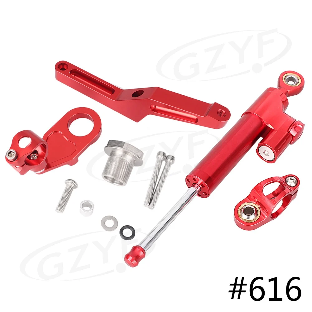 

For Kawasaki Ninja ZX6R 2009 2010 2011 2012 2013 2014 2015 2016 CNC Steering Damper Stabilizer w/ Bracket Set Saftety Control