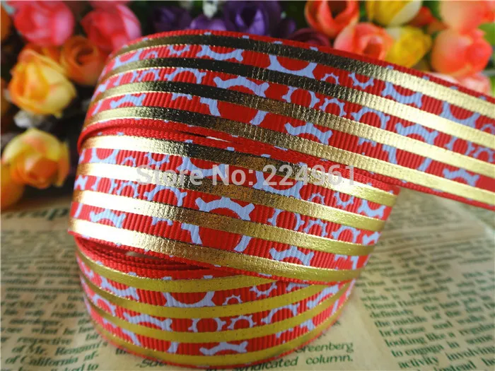 8 15080639,7/8 ''(22 мм) 10 ярдов золотые полосы фольга печатные корсажные ленты мультфильм ленты аксессуары для волос лента - Цвет: 8