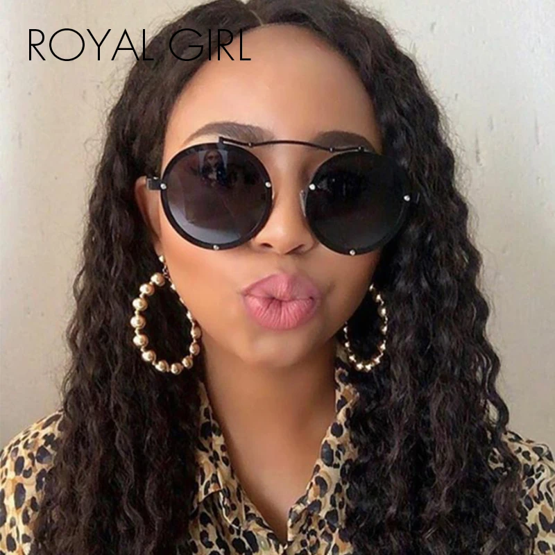 Солнцезащитные очки Royal Girl 2020 в стиле ретро стимпанк круглые дизайнерские