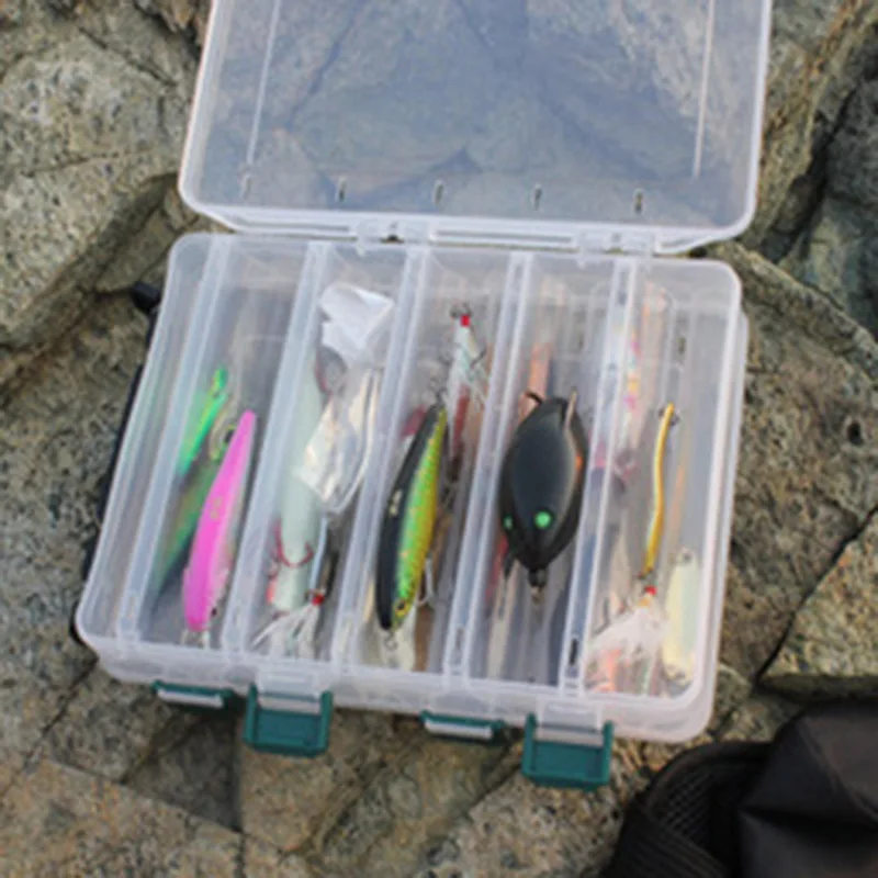 10 отделений двухслойная коробка для рыболовных приманок|Коробки рыболовной