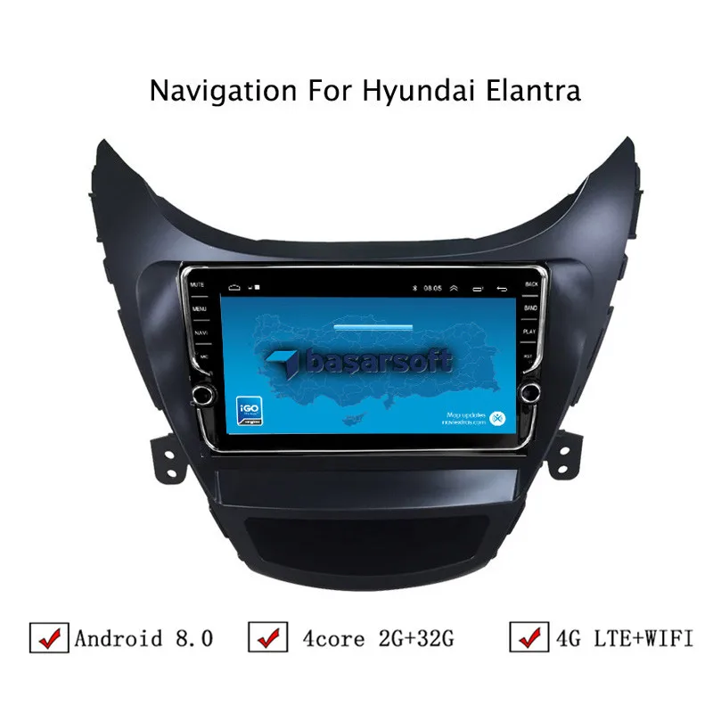 9" Android 6.0/8.0/8.1 Car DVD GPS Navigation For Hyundai Elantra 2011 2012 2013 2014 Radio Head Unit | Автомобили и