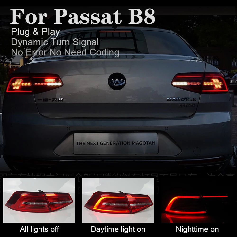 Стайлинга автомобилей светодиодные лампы для хвоста VW Passat B8 задние фонари 2016 2019