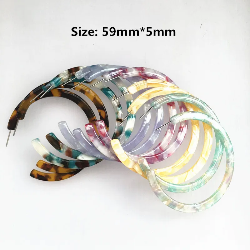 Женские серьги кольца UJBOX разноцветные вечерние из ацетата уксусной кислоты в