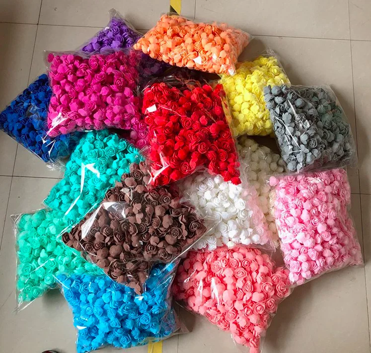 DIY розовый медведь 3,5 см гирлянда цветочный венок на голову ПЭ пена пластик искусственные розы цветы свадебные ручной работы плесень 500 шт./лот