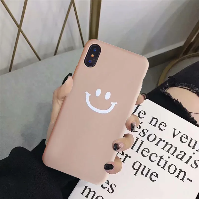 JAMULAR Чулочные изделия с рисунком улыбающегося лица пара чехол для iPhone XR XS MAX X 7 8 6 6s