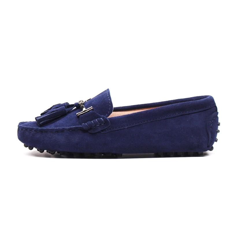 Navy blue Высокое качество Женская обувь Пояса из натуральной кожи Туфли без каблуков повседневная женская обувь женские лоферы Демисезонный вождения Обувь - Цвет: Navy blue
