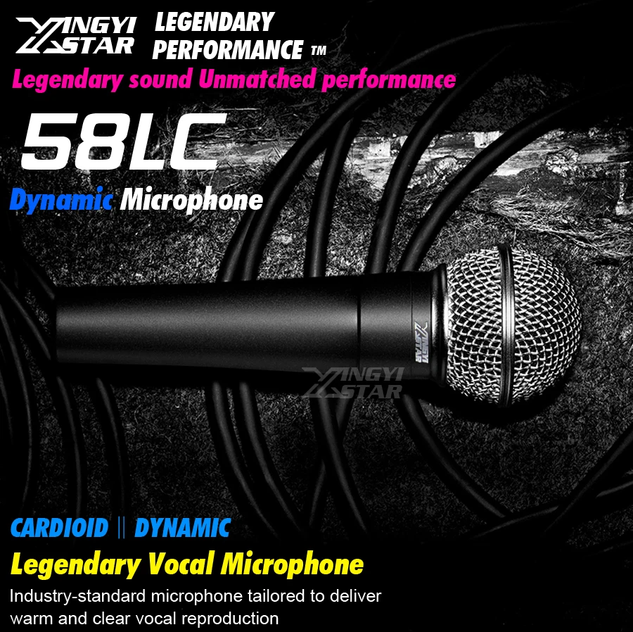 Профессиональный SM58LC Вокальный динамический ручной микрофон проводной микрофон Микрофон для SM 58 58S KTV Поющий караоке плеер усилитель звуковой частоты для микшера