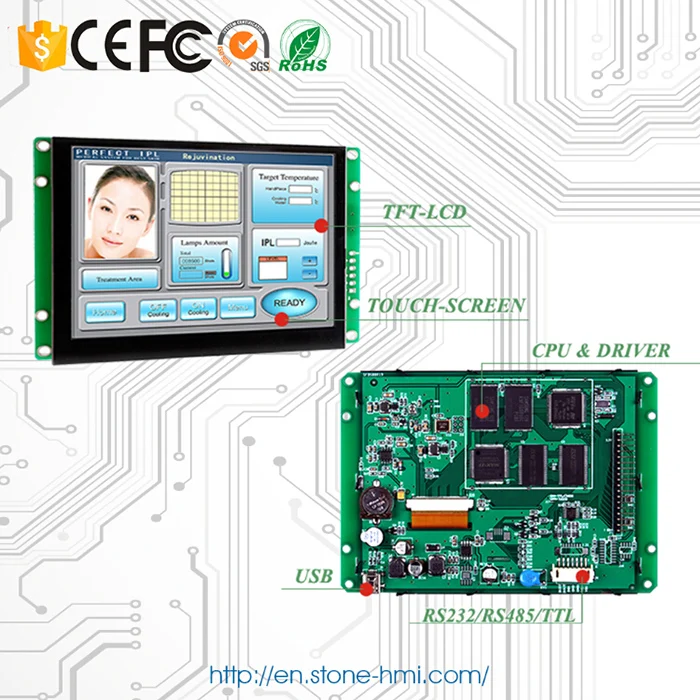 

5.0 Inch High Brightness Outdoor LCD Touch Display With Controller Board + Software + Program