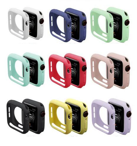 Резиновый чехол для Apple Watch Series 4 3 2 1 защитный силиконовый iWatch 40 мм 44 38 42 бампер |