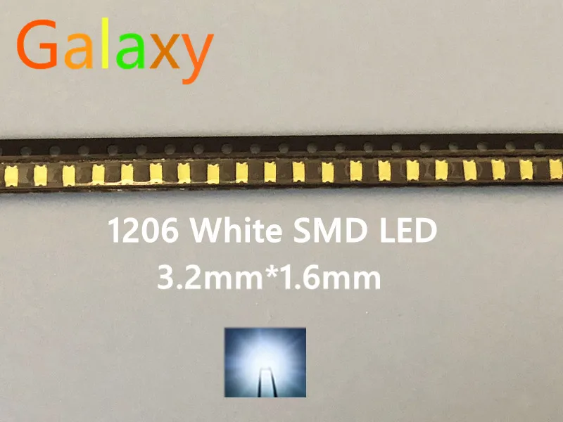 SMD 1206 белый светодиод smd Led холодный супер яркий светодиодный диодный свет 5000 8000k 200