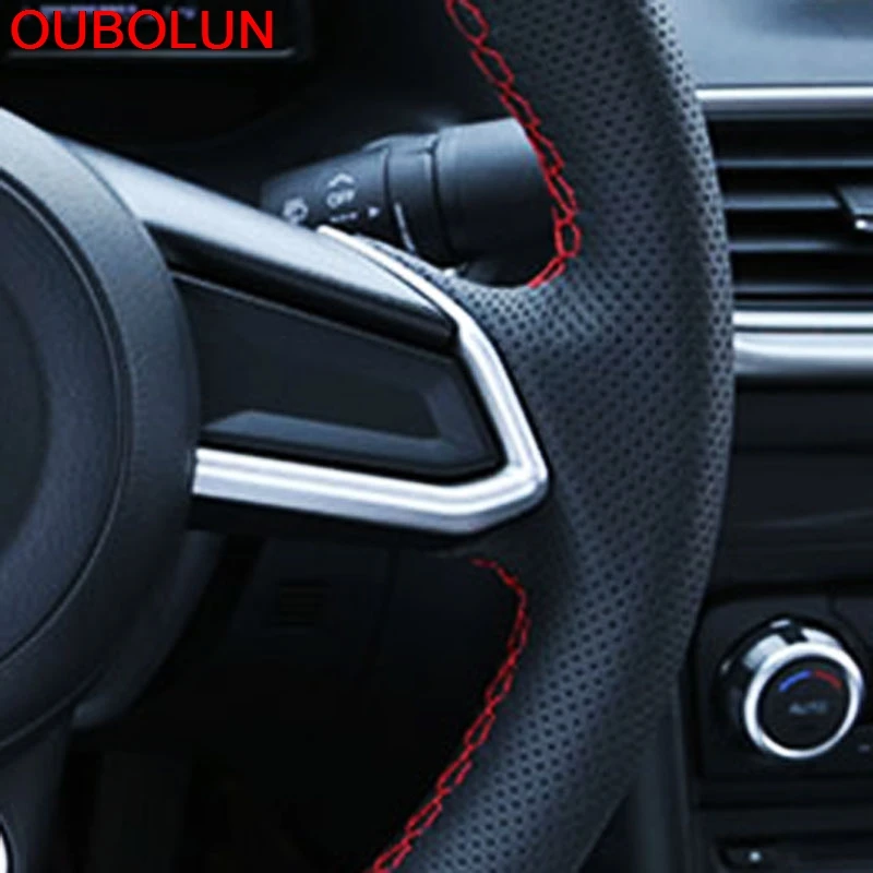 OUBOLUN Рулевое колесо для Mazda CX 3 CX3 2015 2016 2017 2018 накладка накладки на интерьер ABS
