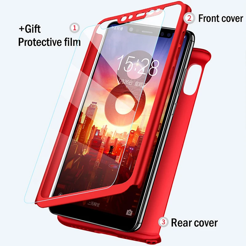 360 полный защитный чехол для Xiaomi mi 9 8 SE 5X A1 6X A2 Lite mi x 2 Max 2 3 Red mi 6a Note 8 iPhone 7 6 Plus 5 iPad Pro Жесткий Чехол закаленное Стекло