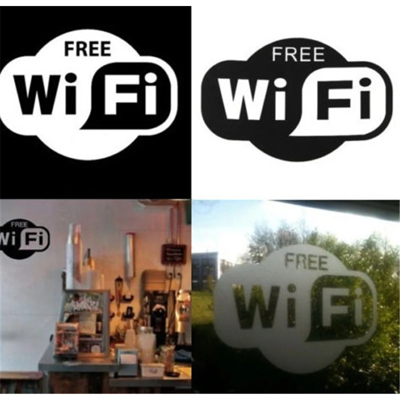 1 шт. Черный Бесплатный WiFi виниловый стикер вывеска окно Кафе Ресторан Бар Паб Магазин интернет магазин стеклянные двери окна Наклейки на стены