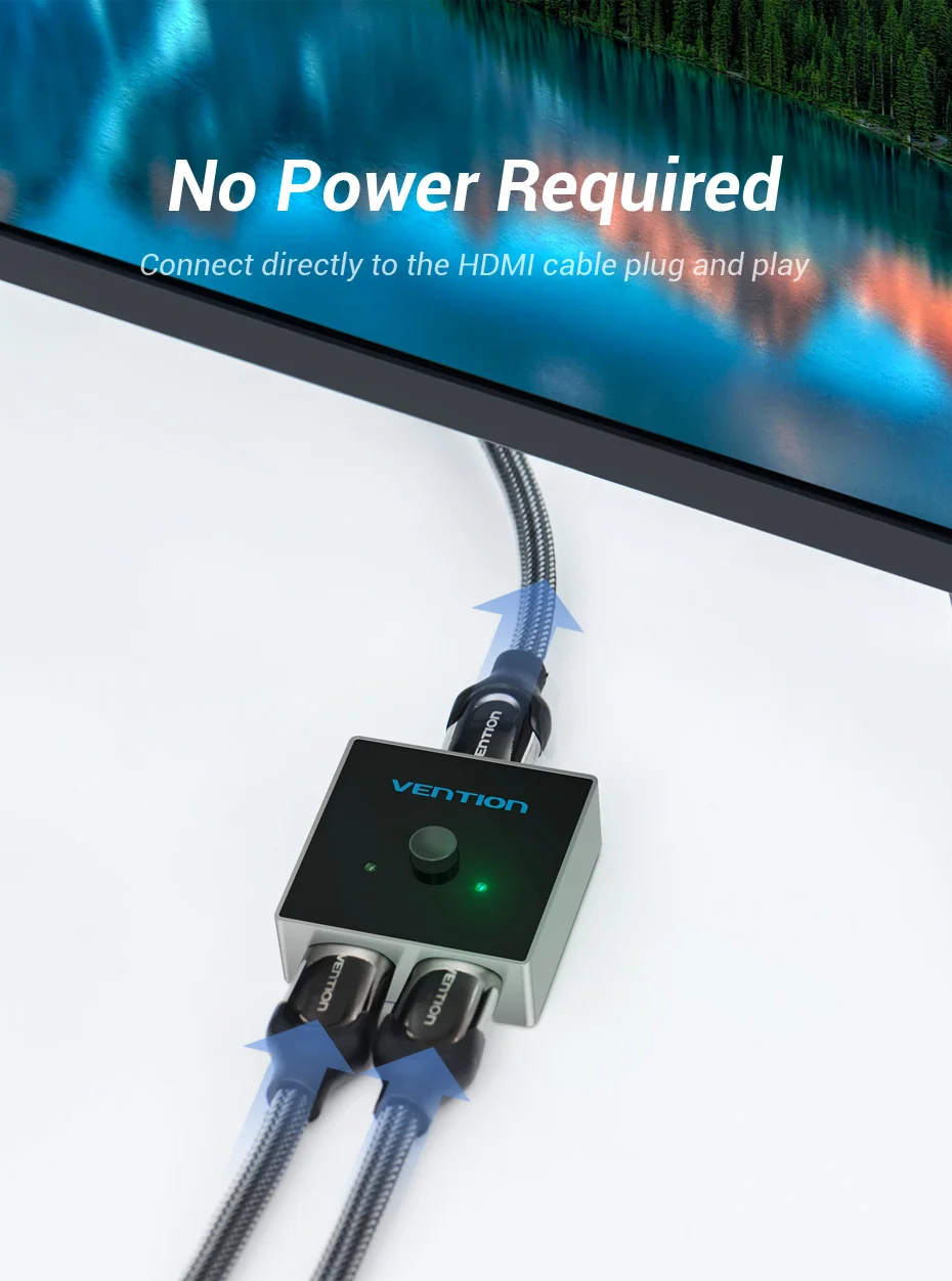 Vention HDMI Разветвитель переключатель HDMI 2,0 4K двухнаправленный коммутатор 1x2/2x1 адаптер 2 в 1 конвертер для PS3/4 ТВ коробка DVD дисплей