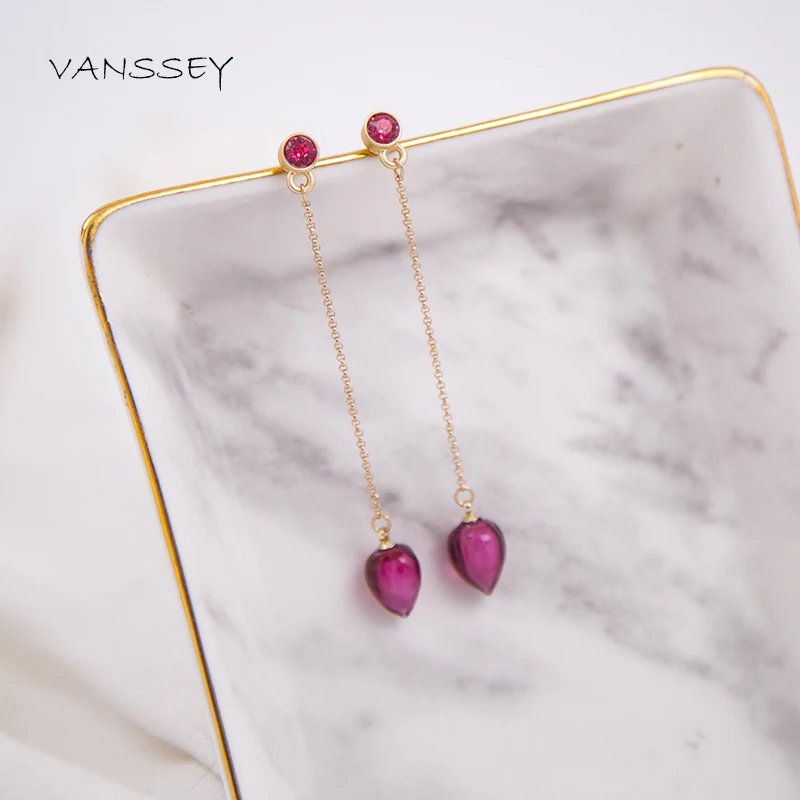 Vanssey модные ювелирные изделия цветок бутон ручной работы Роза стекло Austiran Стразы длинные серьги аксессуары для женщин Новинка