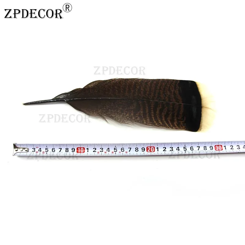 ZPDECOR Размер 10 ~ 12 дюймов/25 30 см перья индейки оптовая продажа плоских перьев