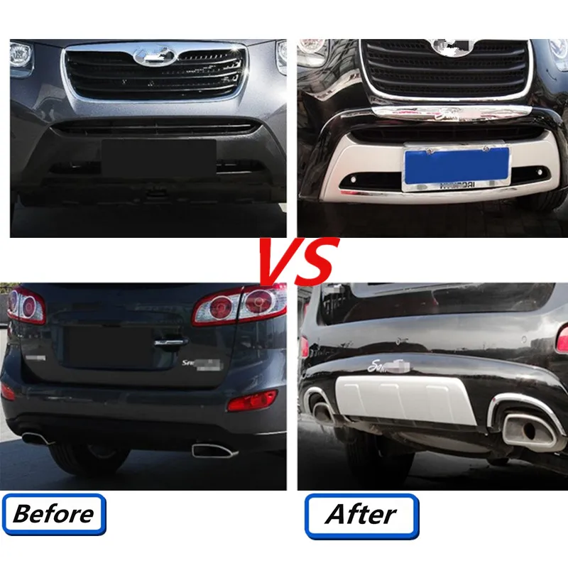 Высокое качество пластик Передний+ Задний бампер протектор для hyundai Santa Fe 2010 2011 стайлинга автомобилей