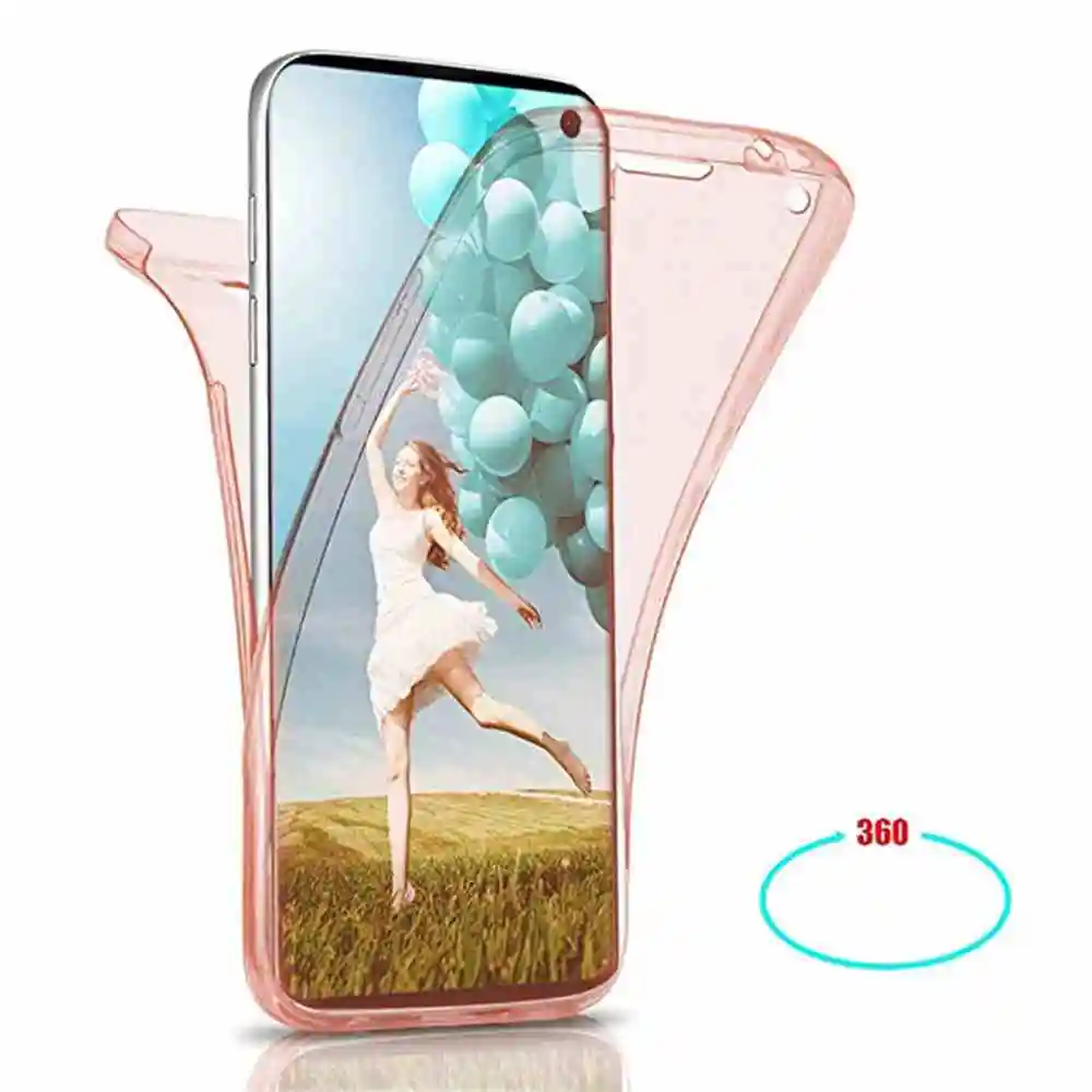 Rose Gold Двойная круговая Защита Чехол прозрачный чехол для samsung Galaxy Note 10 Pro A70 A60 A50 A40 A30 A10 M30 M20 M10 A6 A8Plus A7 S10 плюс - Цвет: Rose Gold