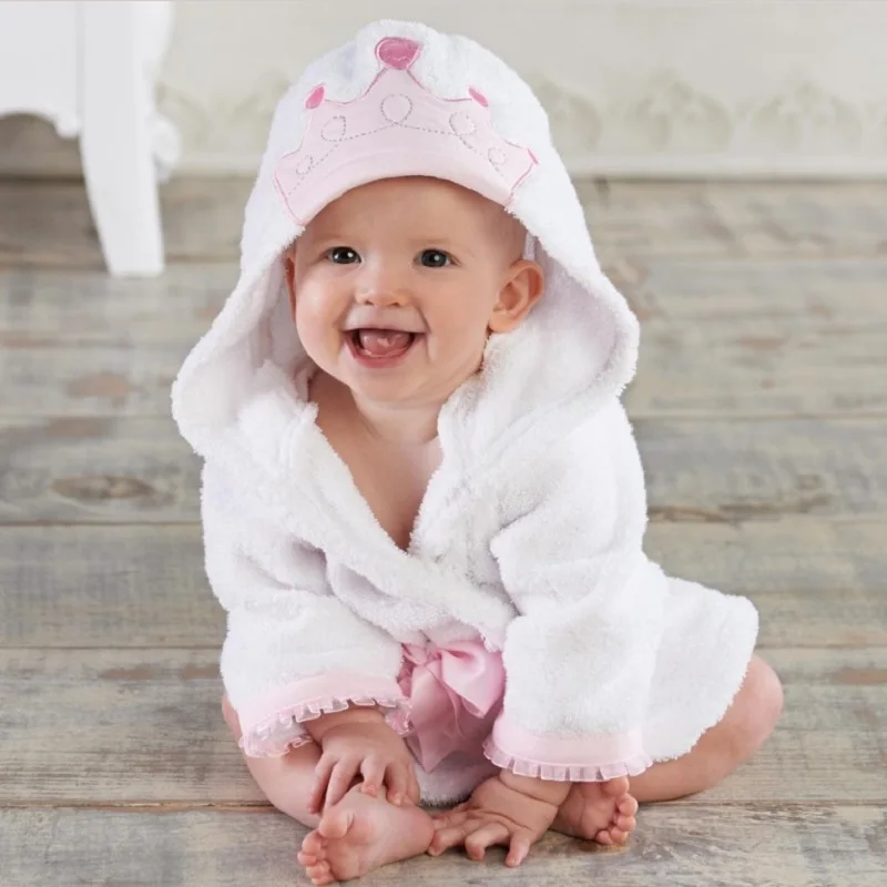 

Hooyi Princess Crown Children Bath Towel Newborn Blankets Baby Girl Bathrobe Hooded Bath Towels baby stuff Terry Pajamas Coat