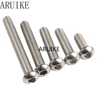 50pcslot m2 m3 m4 yuan cup half round head 304 stainless steel hex socket head cap screw bolts