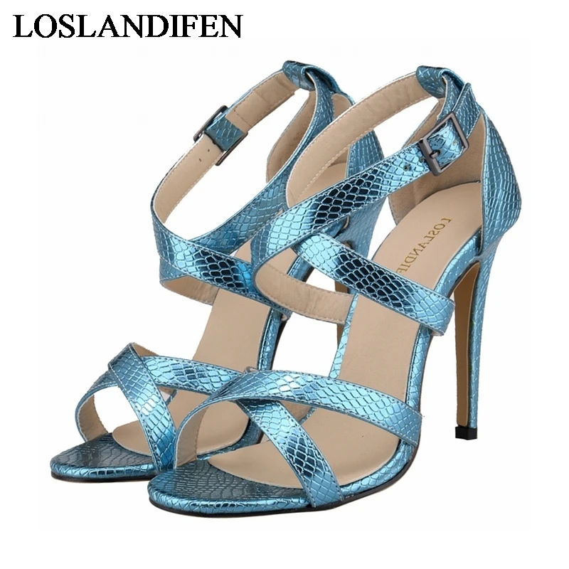 

Size 35-42 Sandals Women Black And White High Heel Open Toe Shoes Snake Sandal 2020 New Fashion Summer Shoes NLK-A0031