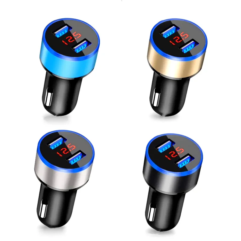 Автомобильное зарядное устройство с цифровым дисплеем Quick Charge 3 0 Dual Usb напряжение