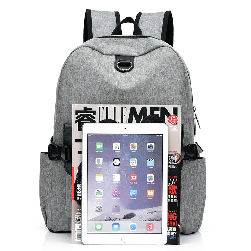 Новинка 2018 рюкзак для женщин фиолетовые рюкзаки с usb-зарядкой серая сумка