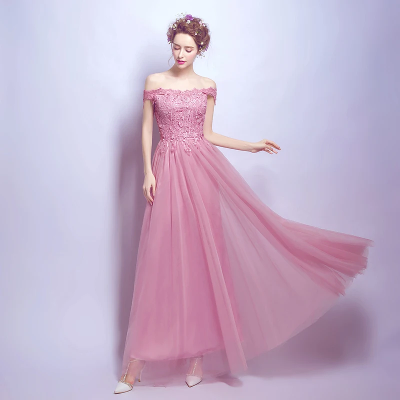 Off The Shoulder A-line Bridesmaid Dresses Lace Appliques Full Length Country Garden Wedding Guest 2019 New Arrival | Свадьбы и