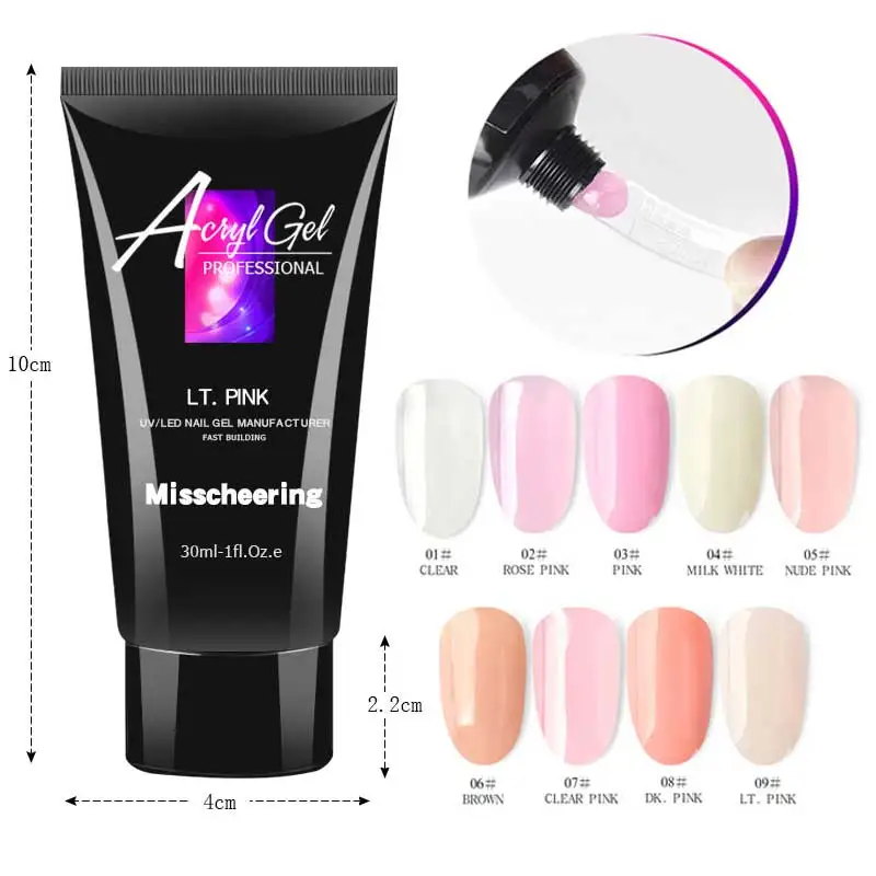 30ML Acrylic Extension Gel Quick Building Polish Set Tips Clear Pink Nude LED UV Builder Varnish Camouflage Nail Art | Красота и
