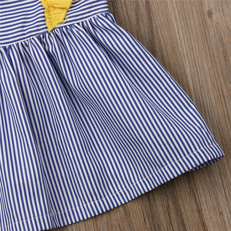 Летнее платье в полоску с открытой спинкой для маленьких девочек От 6 месяцев до 4