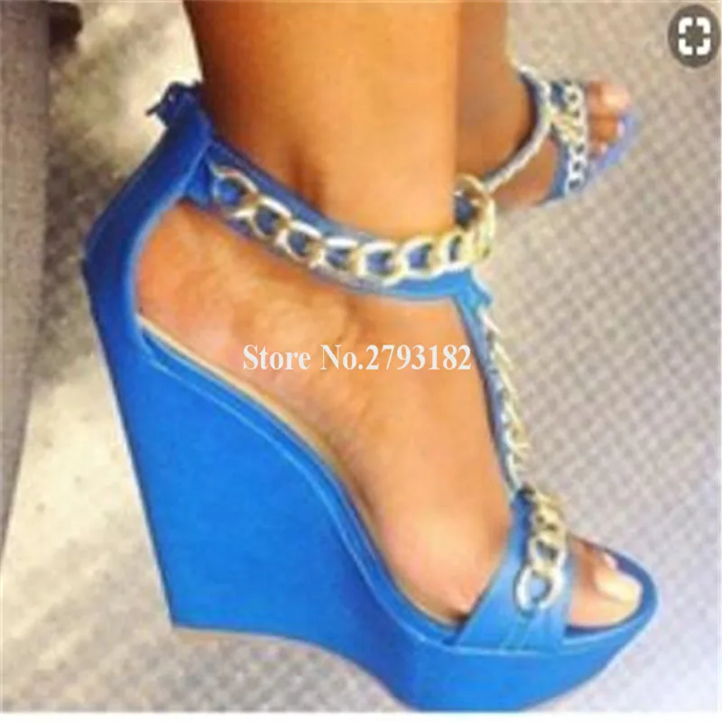Модные женские босоножки на высокой платформе с Т образным ремешком и открытым