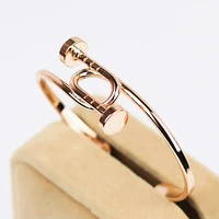 the oval opening design super beautiful non mainstream exaggerated personality open bangle bracelet plating rose gold plated