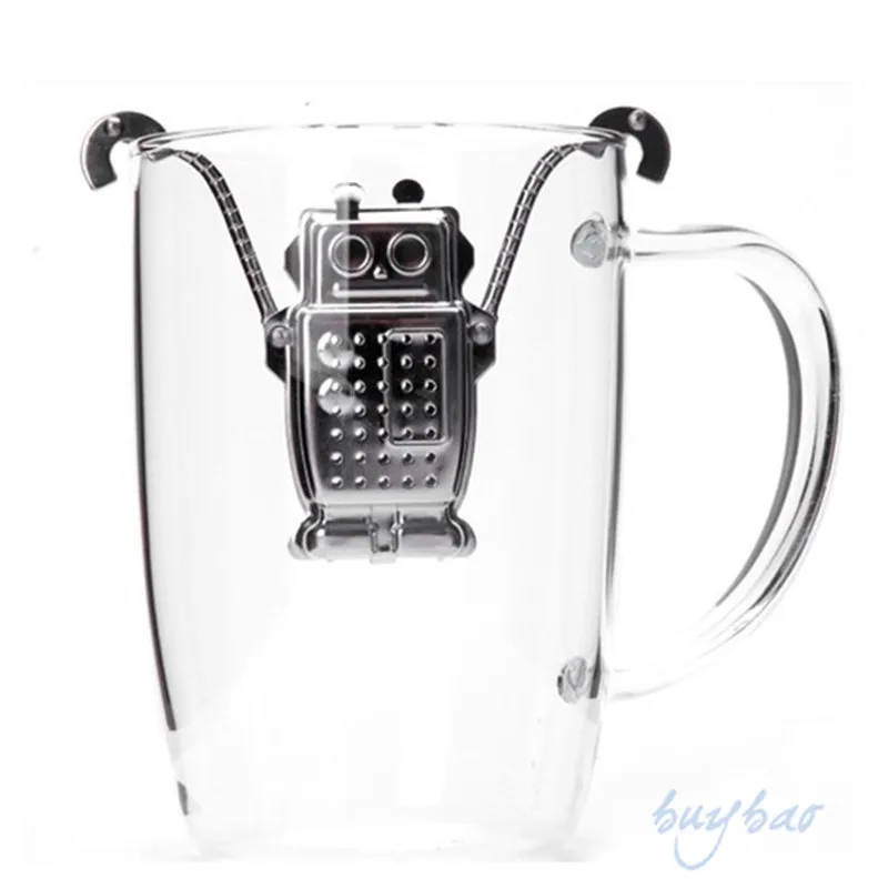 Новый чай Infusers из нержавеющей стали милый робот для заварки чая рециркулируемые