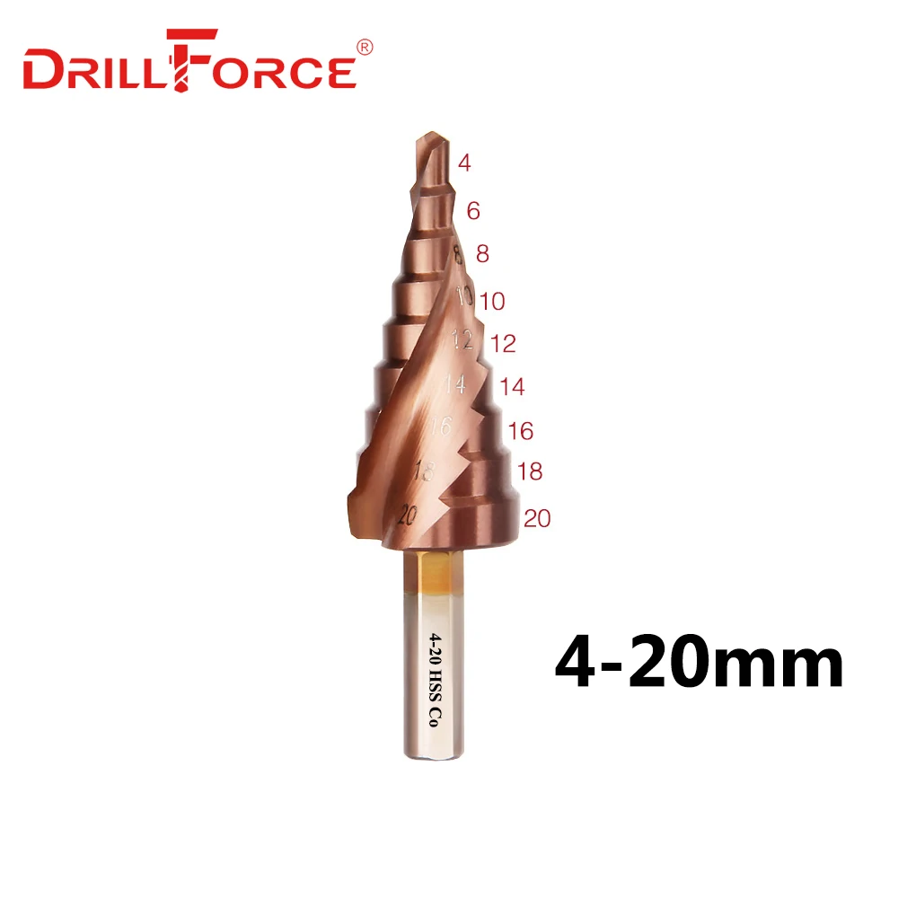 Кобальтовое ступенчатое сверло Drillforce M35 4 12/4 20/4 32 мм высокоскоростные стальные