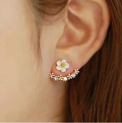 

New 2016 Hot Sell Trendy Flower Design 925 Sterling Silver Stud Earrings for Women Jewelry Wholesale Gift