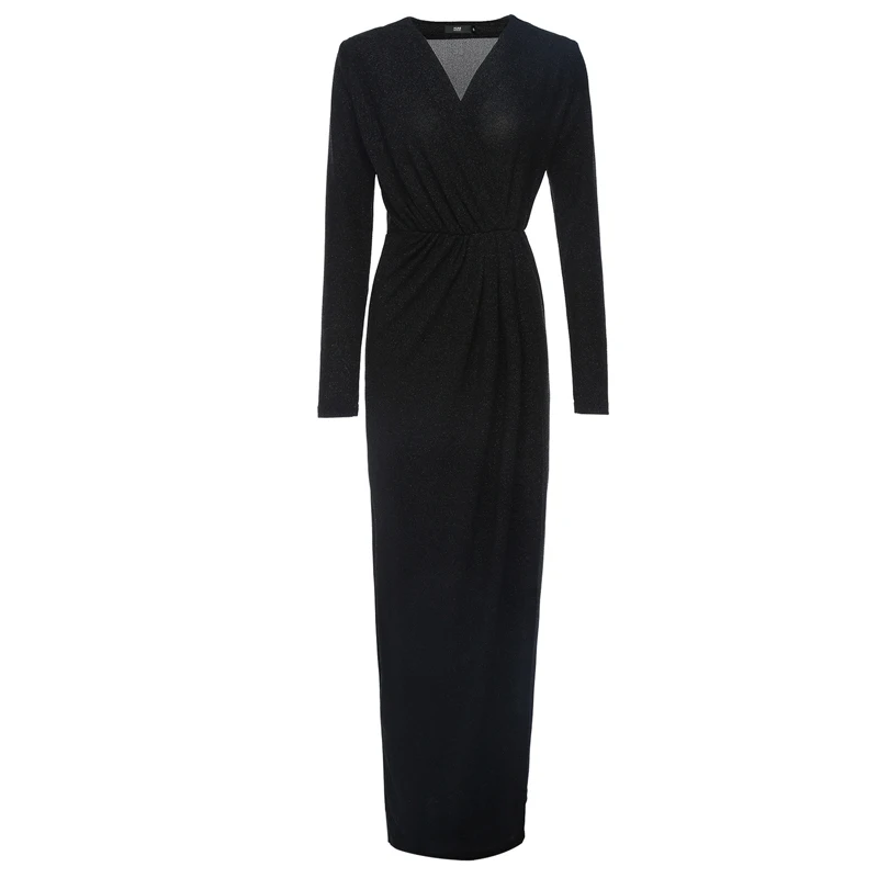 Black dress Абайя, арабское женские мусульманские платья Турция Кафтан Дубай Рамадан Восточный халат из марокена Elbise Исламская платья хиджаб одеяние мусульмане Longue - Цвет: Black dress