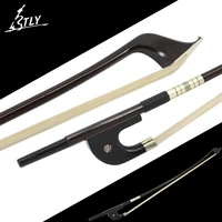 factory store german style brown carbon fiber 44 double bass bow white horsehair fisheye inlayed ebony frog w colored shell