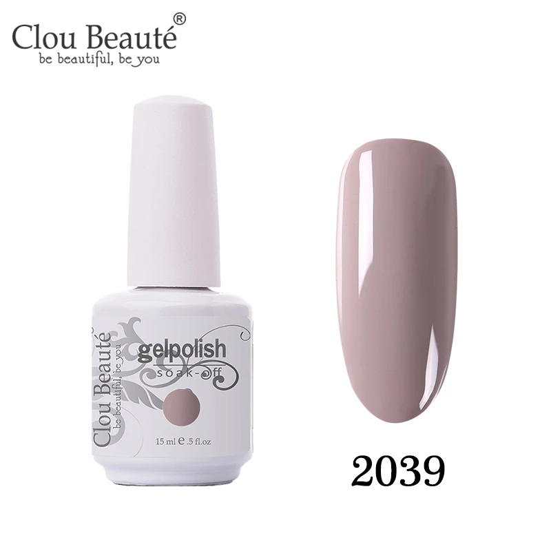 2039 Clou Beaute, розовый, телесный цвет, чистый Гель-лак, цветной Гибридный Гель-лак, набор для маникюра, полуперманентный Гель-лак Vernis - Цвет: 2039
