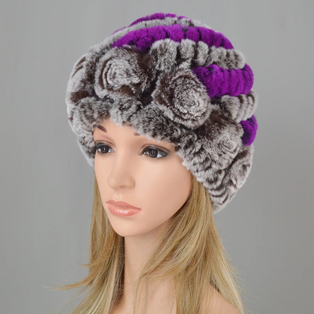 2021 Лидер Продаж России Для женщин натуральный шапка из меха кролика Рекс рекса