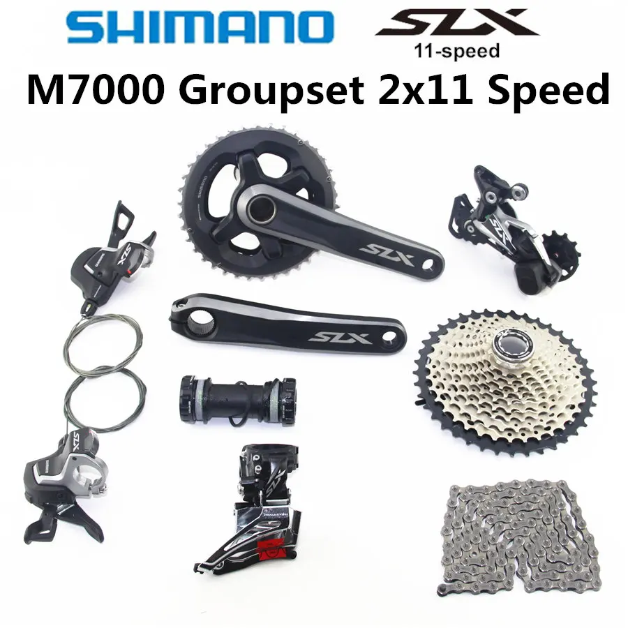 SHIMANO DEORE SLX M7000 Groupset 26 36 T 28 38 Crankset горный набор велосипедных компонентов 2x11 Speed 40 42 46