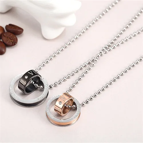2018 мужские ожерелья из нержавеющей стали с цепочкой для влюбленных пар Дамская