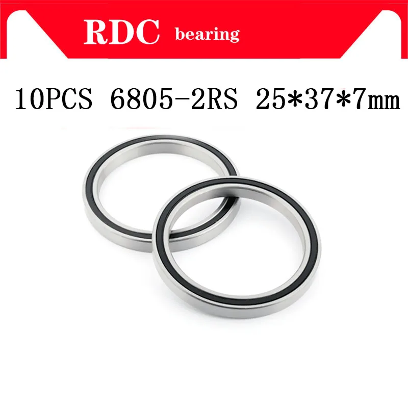 10 шт. ABEC-5 6805-2RS высокое качество 6805RS 6805 2RS RS 25x37x7 мм тонкое настенное резиновое уплотнение глубокий шаровой подшипник