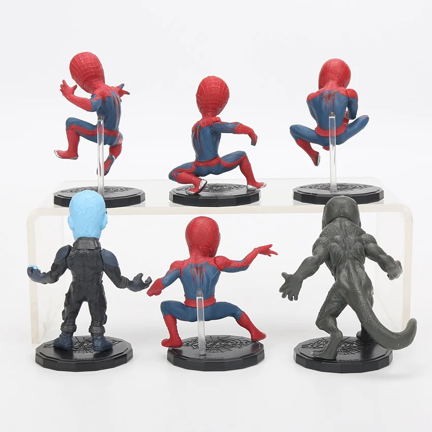 6,5-8 см 6 шт. игрушки Marvel Мстители Человек-паук лизардман Набор фигурок супергерой Человек-паук ПВХ фигурка Коллекционная модель куклы