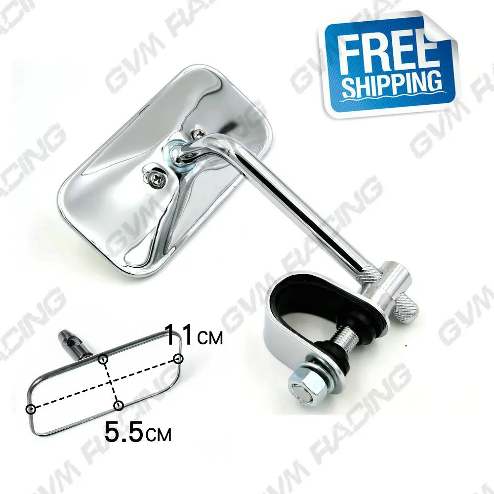 Хромированное винтажное зеркало заднего вида для кафе-гонщика мопед Сделано в