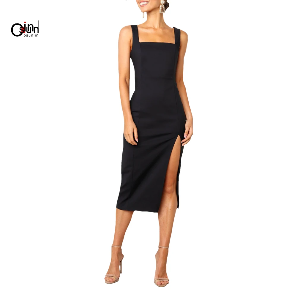 Osunlin 2019 новые летние женские повязки сбоку разделение без рукавов Bodycon Клубная