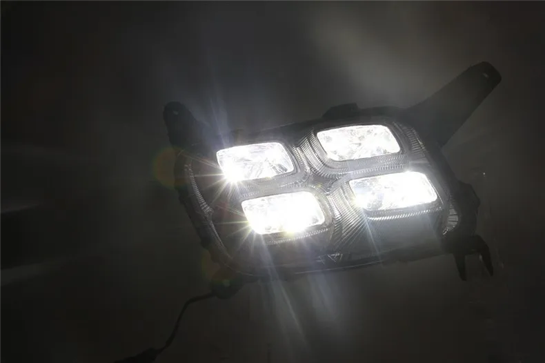 Lampever Автомобильный светодиодный DRL Комплект для Kia Sportage R высокая яркость 4 глаза стиль Светодиодный Противотуманные фары Дневной ходовой светильник Дневной светильник
